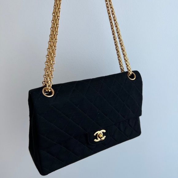 Chanel Medium Jersey 24 Kt Double Flap Bag - Picture 3 of 16